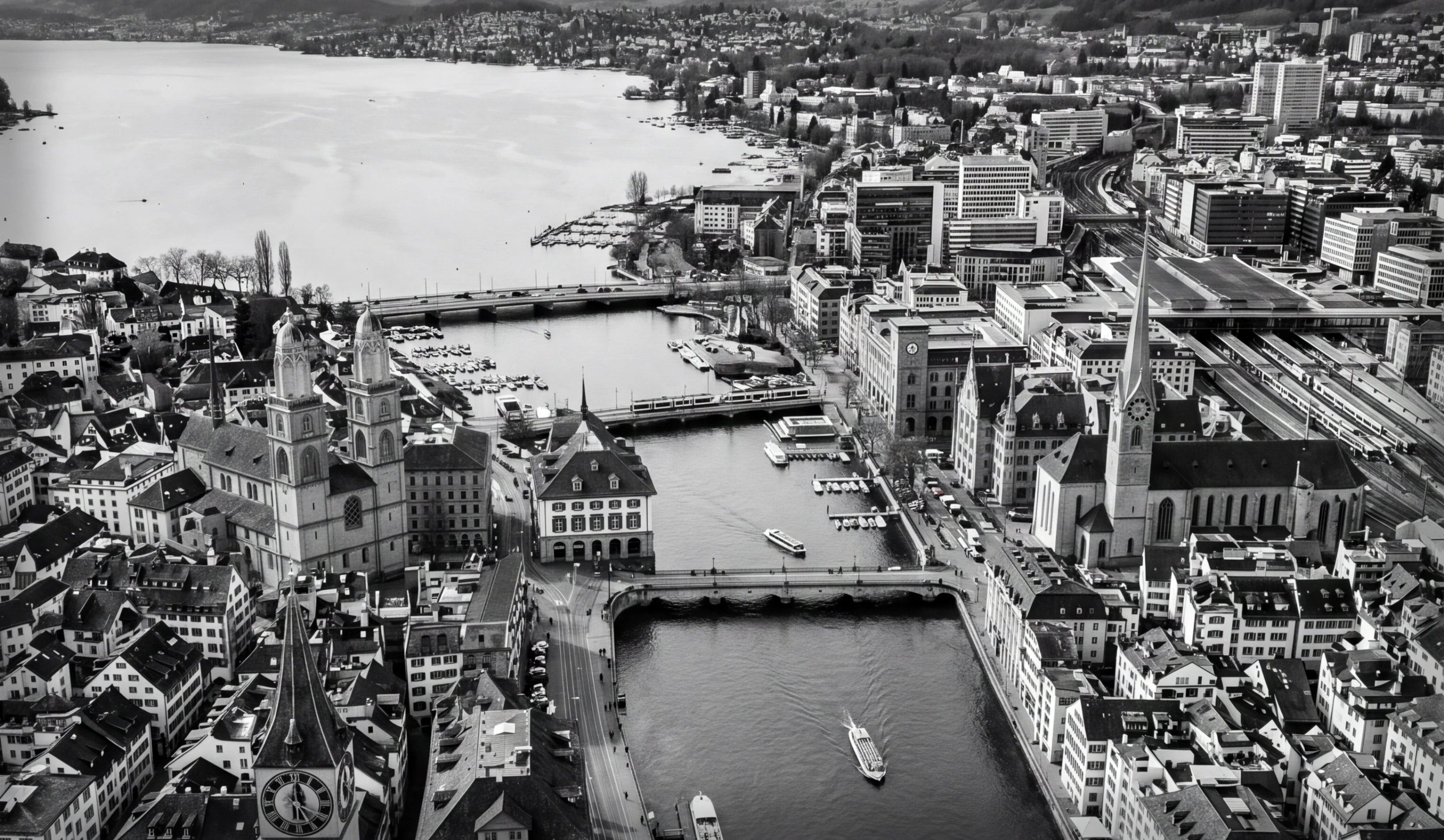 Zurich river and city